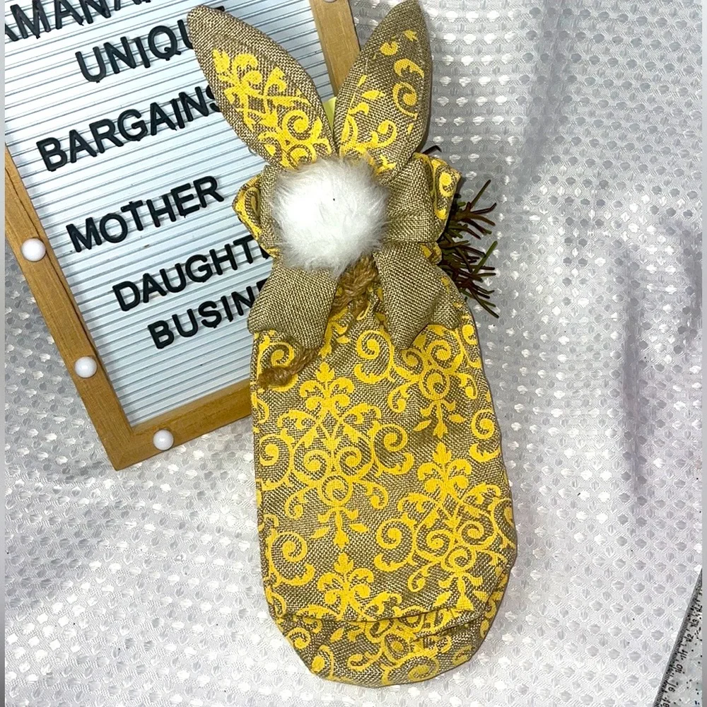 Pier 1 Imports RARE Burlap NWT Bunny Easter Gift Bag Sac Or Wine Bottle Bag